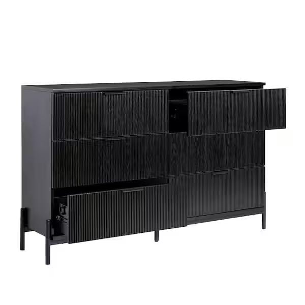 Reeded Modern 6-Drawer Dresser
