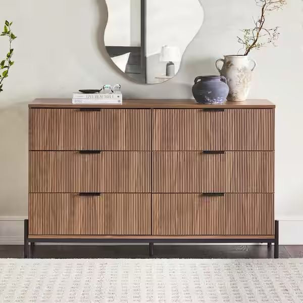 Reeded Modern 6-Drawer Dresser