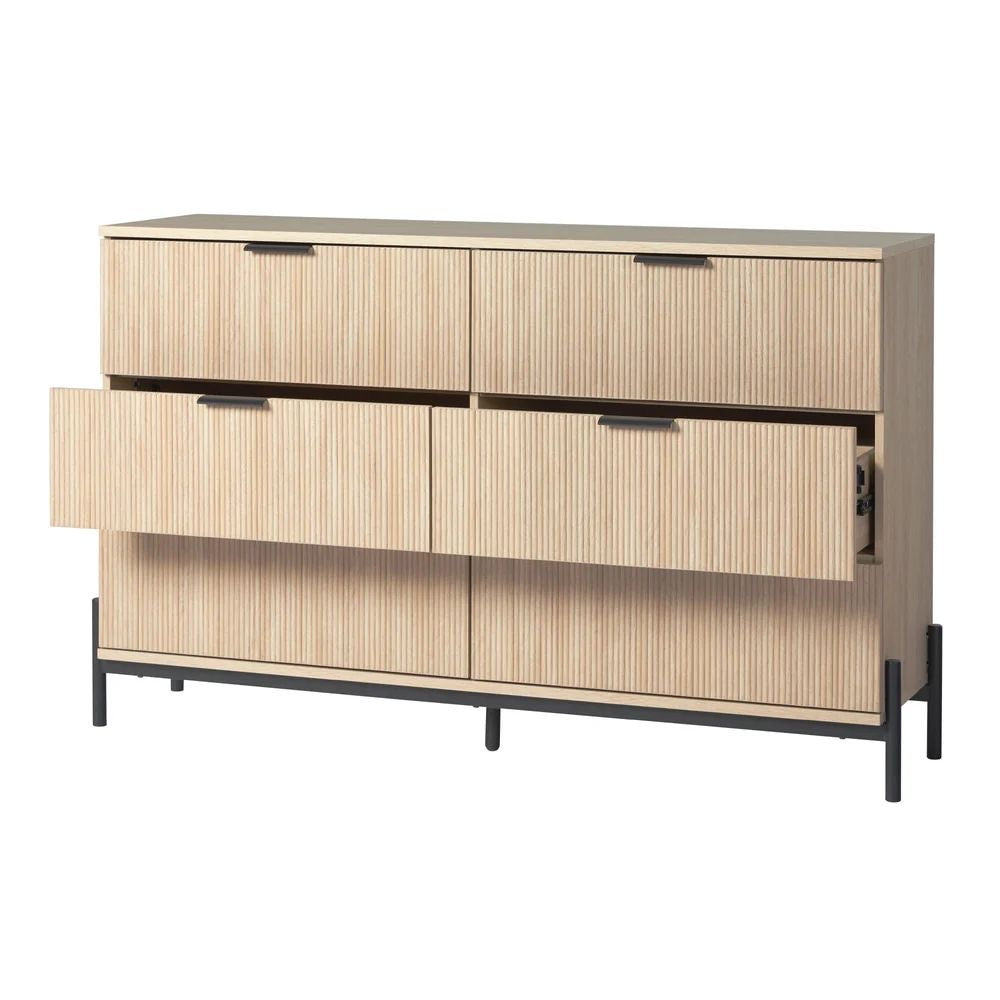 Reeded Modern 6-Drawer Dresser