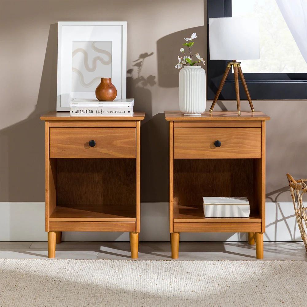 Set of 2 Spencer Solid Transitional Wood Nightstand