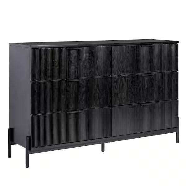 Reeded Modern 6-Drawer Dresser