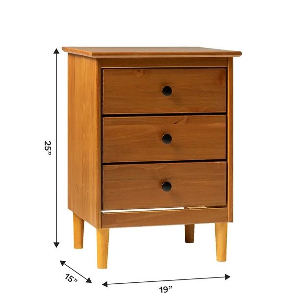 Set of 2 Madeline 3-Drawer Nightstand
