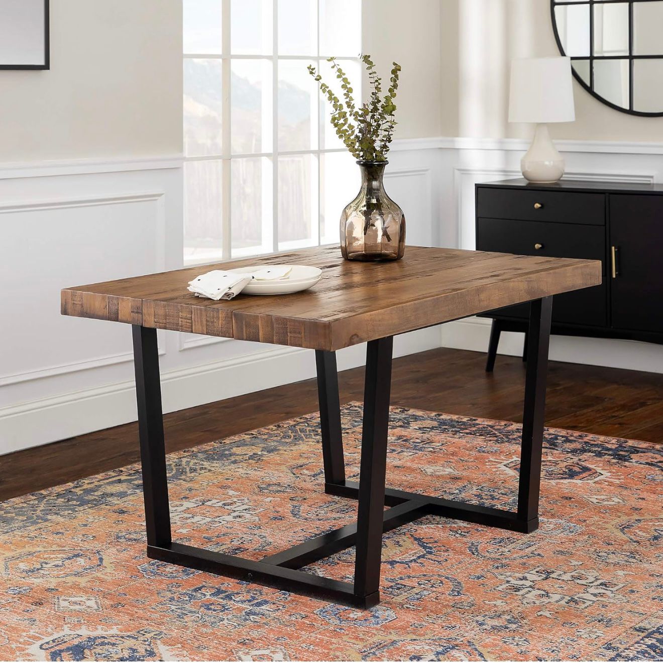 Durango 52" Solid Pine Wood Dining Table in Rustic Oak