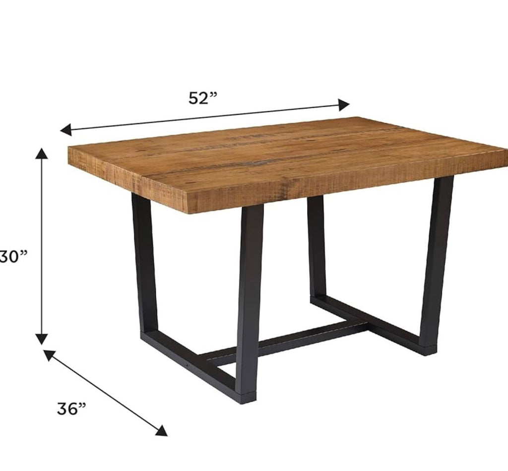 Durango 52" Solid Pine Wood Dining Table in Rustic Oak