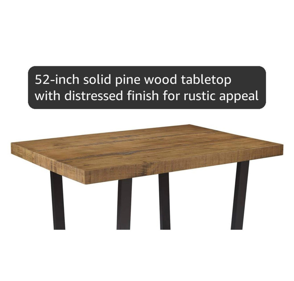 Durango 52" Solid Pine Wood Dining Table in Rustic Oak