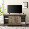 58" Sliding Barn Door TV Stand - Grey Wash
