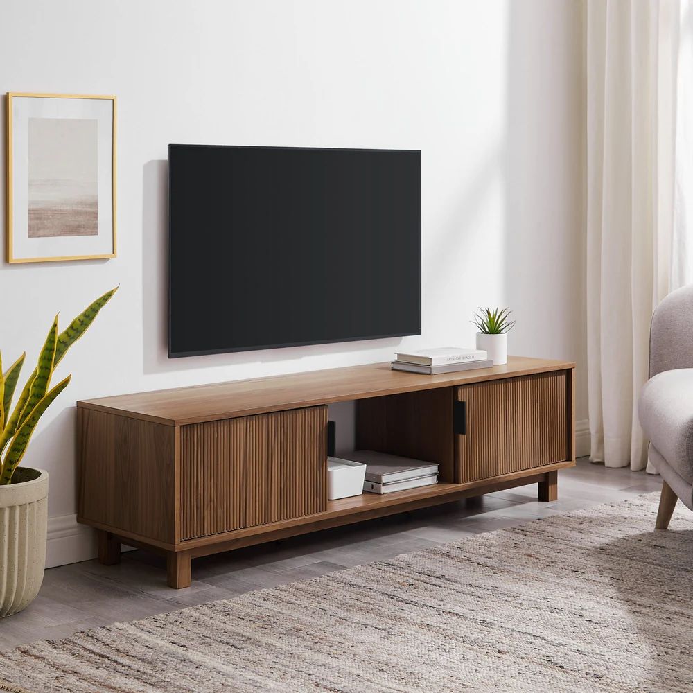 Reema Arundo 58” Scandinavian Reeded TV Stand - Mocha