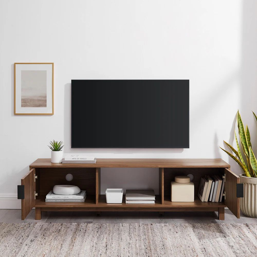 Reema Arundo 58” Scandinavian Reeded TV Stand - Mocha