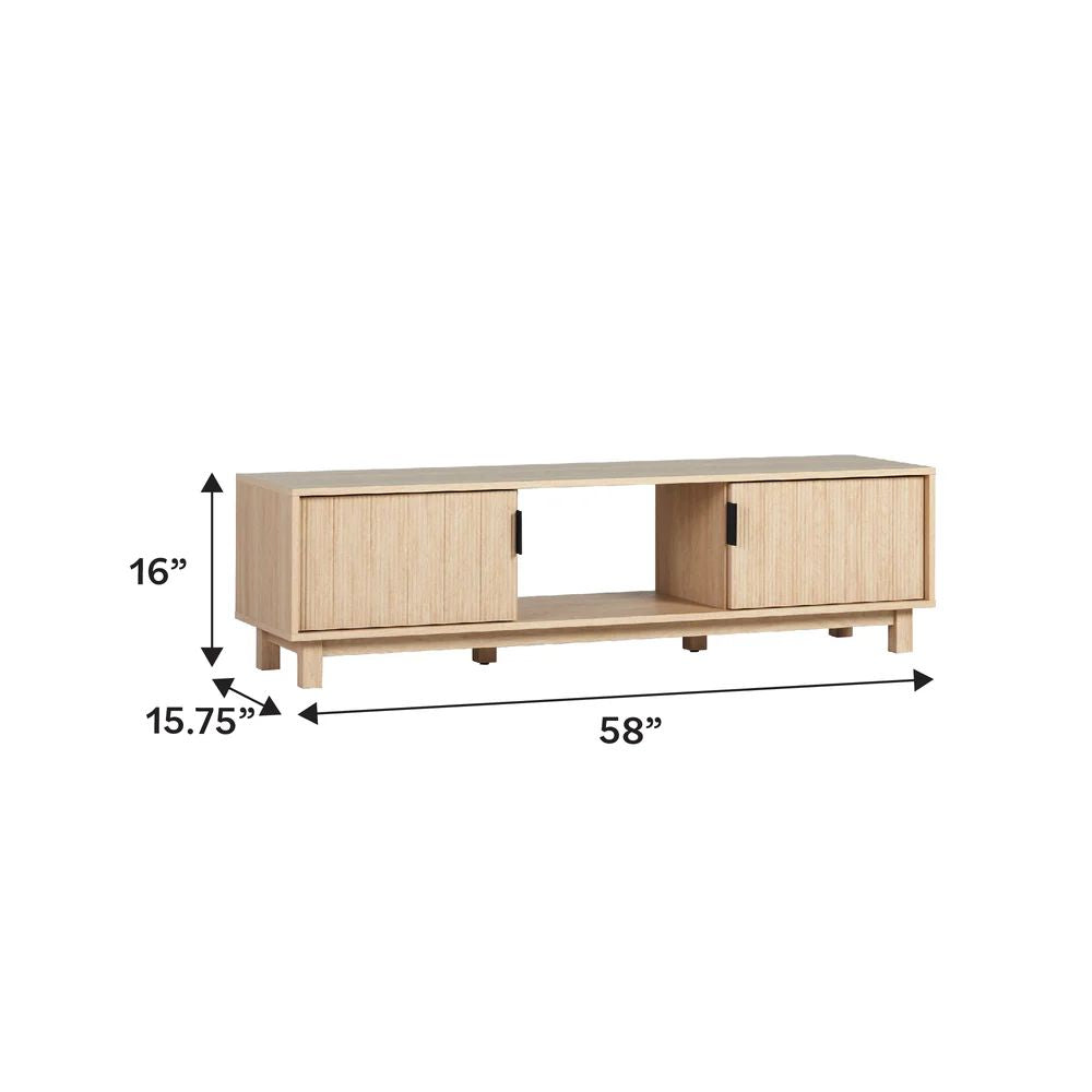 Reema Arundo 58” Scandinavian Reeded TV Stand - Mocha