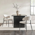 Set of 4 Modern Upholstered Curved Dining Chair - Ivory