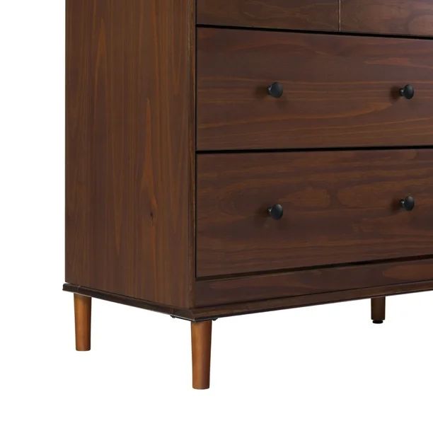 Mid-Century 6-Drawer Solid Wood Dresser
