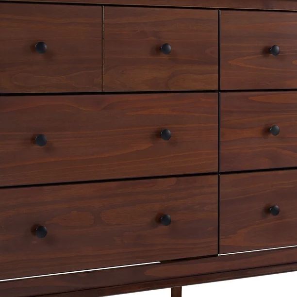 Mid-Century 6-Drawer Solid Wood Dresser