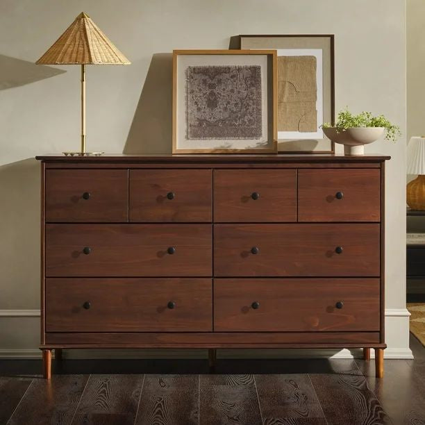 Mid-Century 6-Drawer Solid Wood Dresser