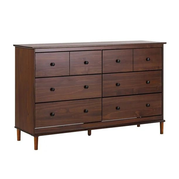 Mid-Century 6-Drawer Solid Wood Dresser
