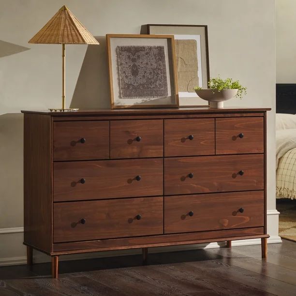 Mid-Century 6-Drawer Solid Wood Dresser