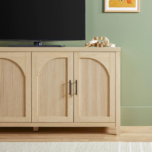 60” Modern Reeded Sideboard / TV Stand - Coastal Oak