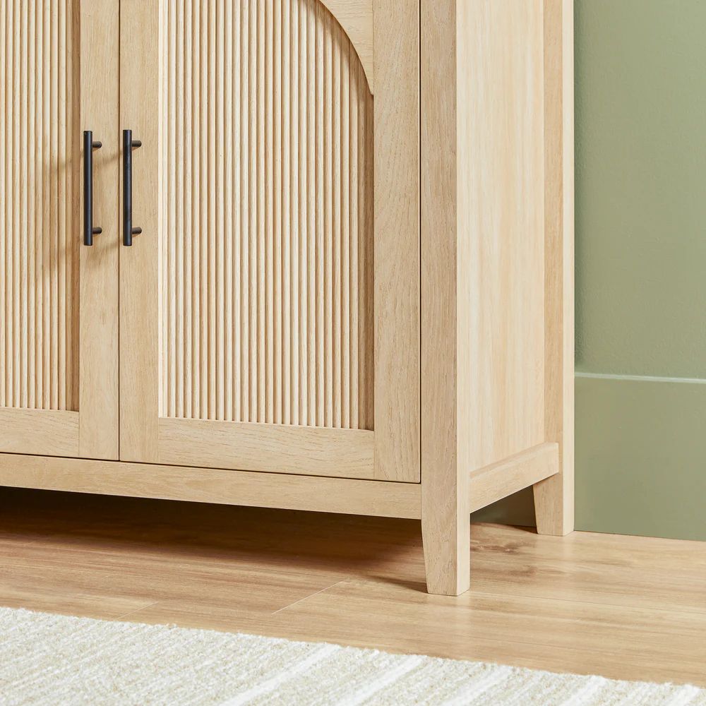 60” Modern Reeded Sideboard / TV Stand - Coastal Oak