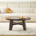 Colt 36 in. Espresso Rustic Round Solid Wood Coffee Table