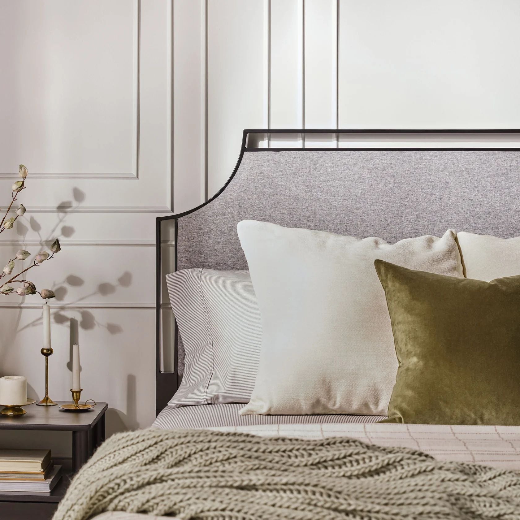 Upholstered Metal Queen Bed Frame