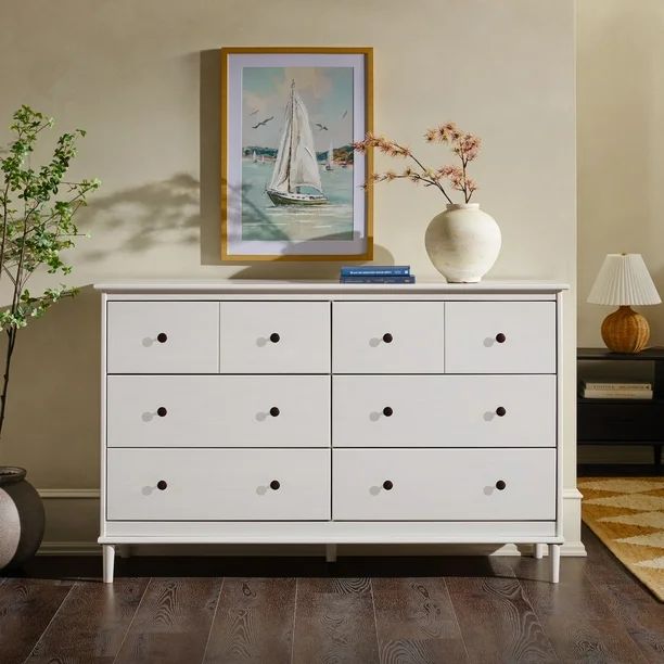 Mid-Century 6-Drawer Solid Wood Dresser