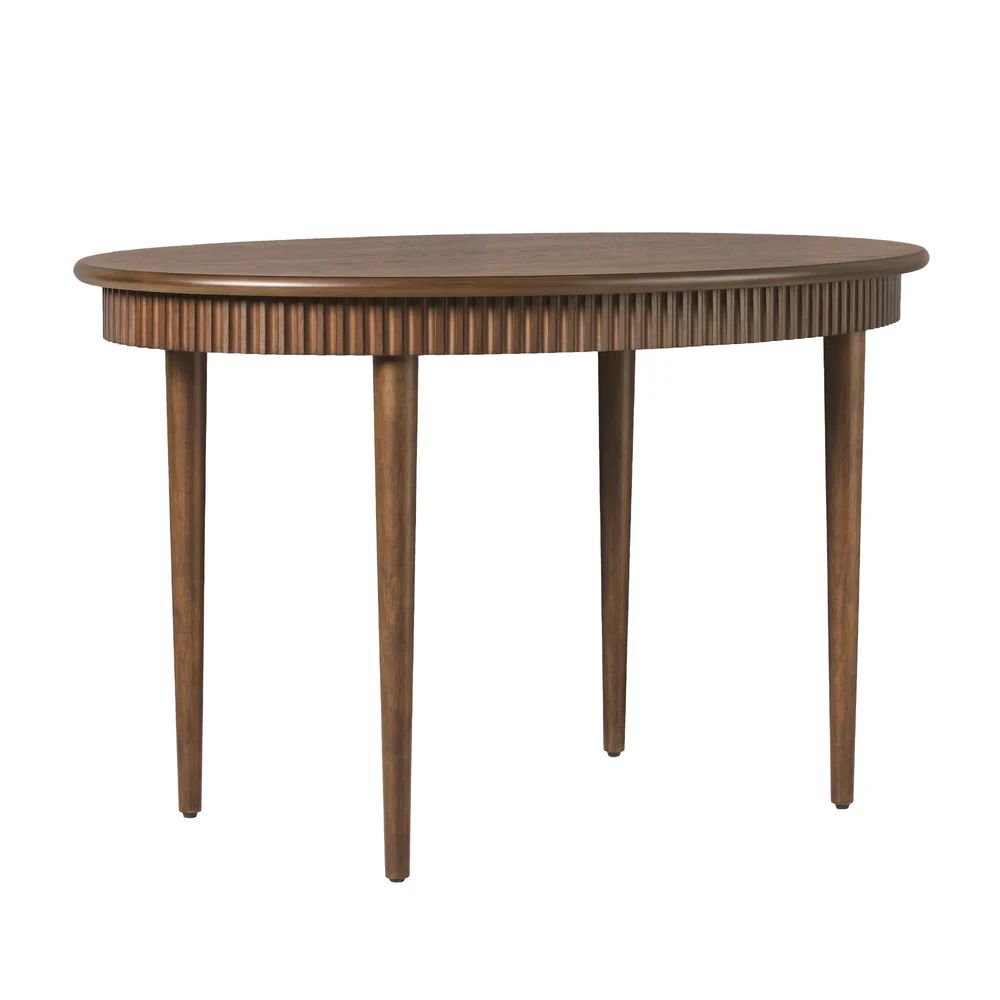 Samantha Modern Fluted Wooden 52" Oval Dining Table