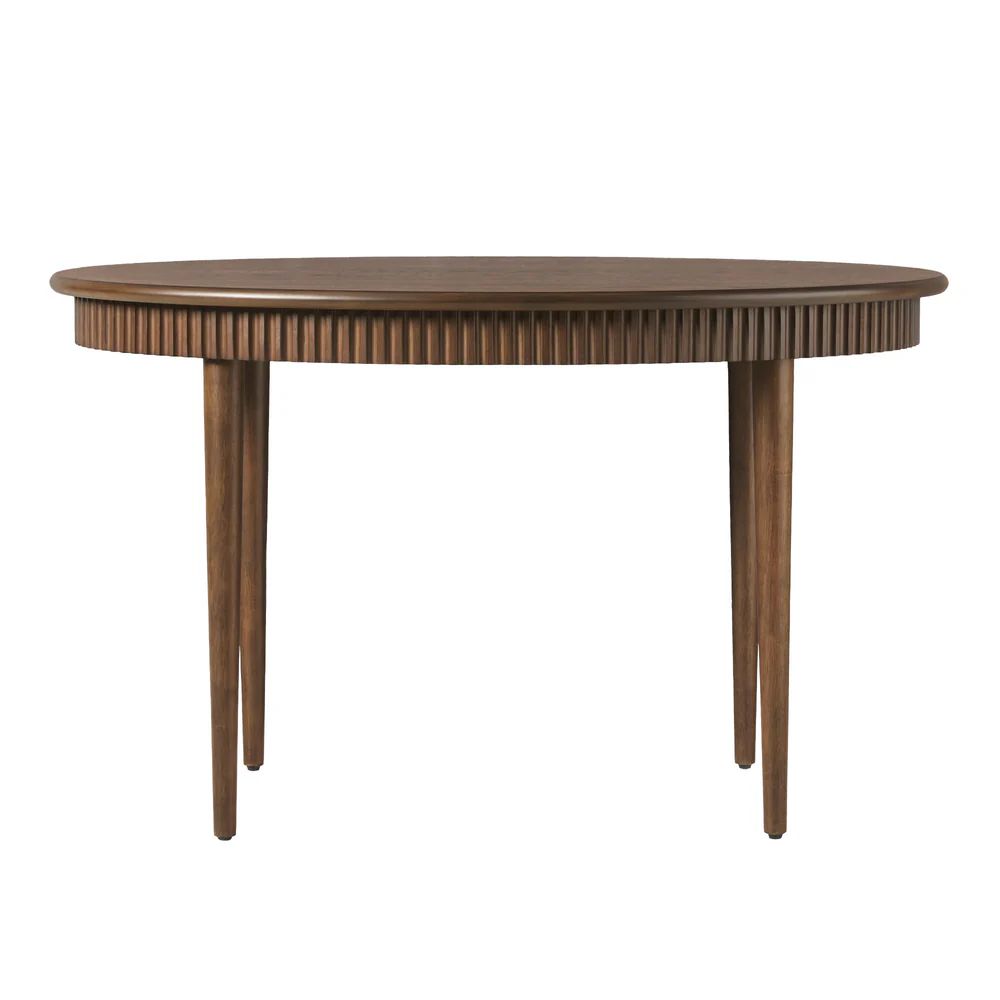 Samantha Modern Fluted Wooden 52" Oval Dining Table