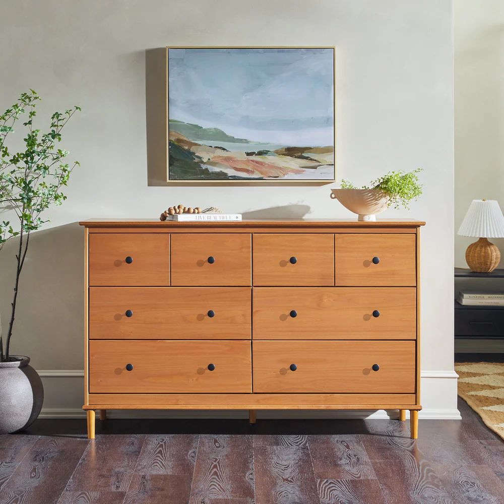 Spencer Solid Wood Transitional Dresser - Caramel