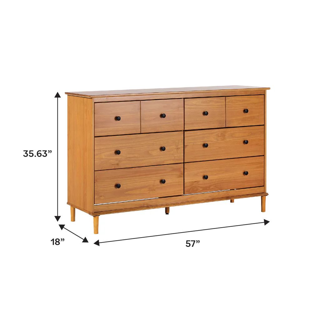Spencer Solid Wood Transitional Dresser - Caramel