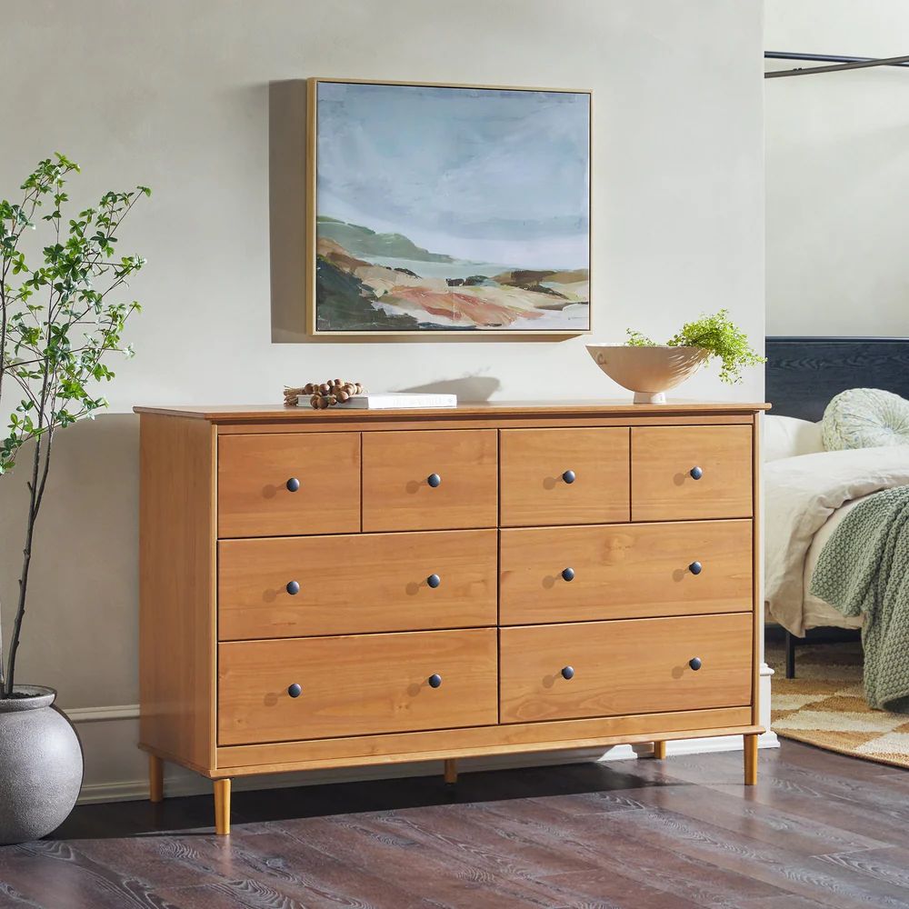 Spencer Solid Wood Transitional Dresser - Caramel