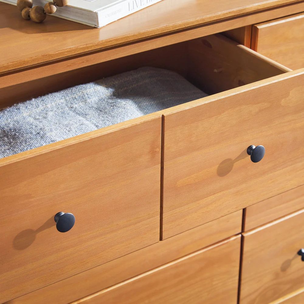 Spencer Solid Wood Transitional Dresser - Caramel