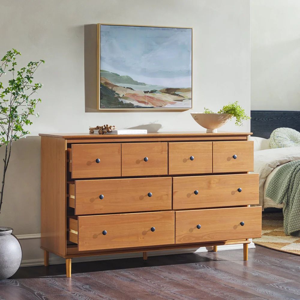 Spencer Solid Wood Transitional Dresser - Caramel