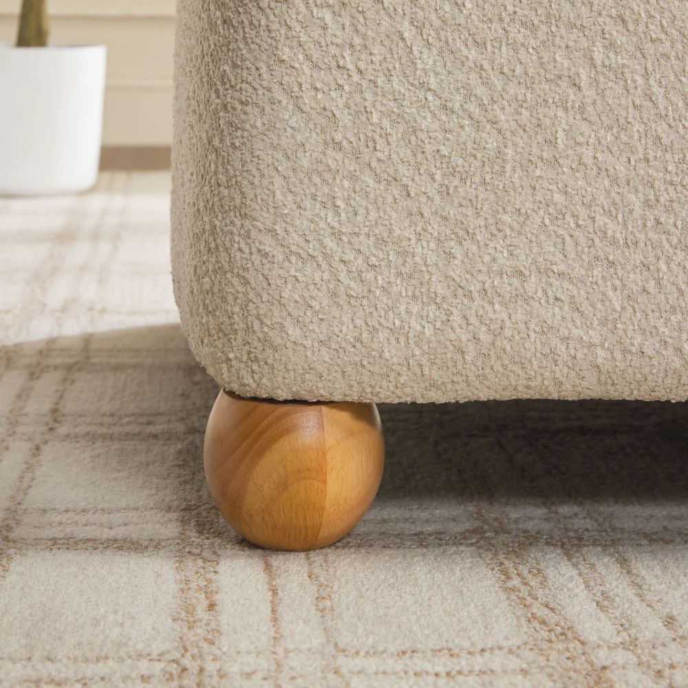 Linley Contemporary Boucle Upholstered Large Storage Ottoman