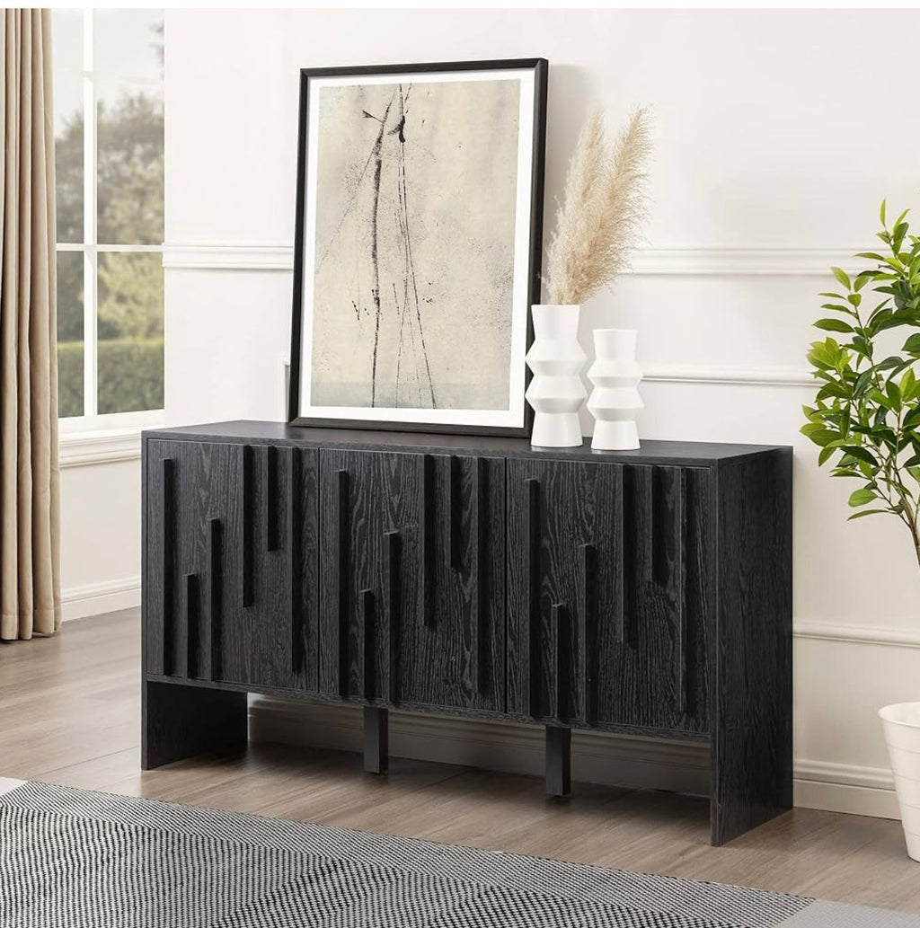 Silas Contemporary Wood Detailed-Door Sideboard / TV Stand