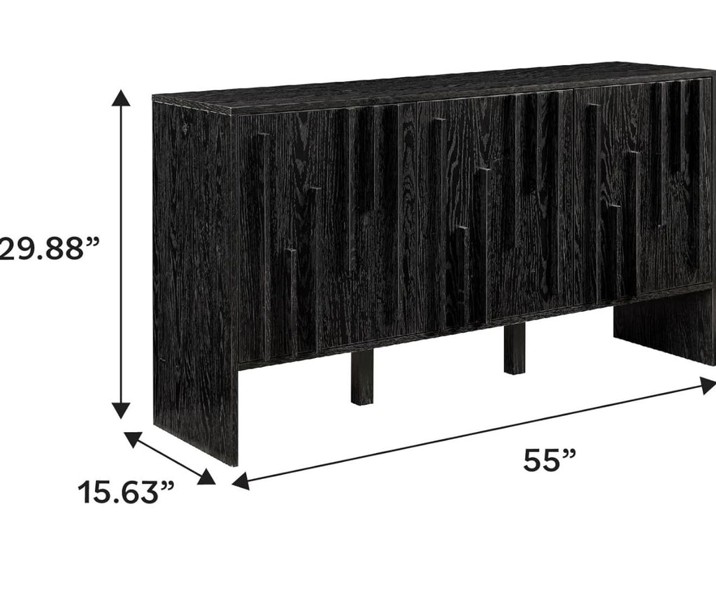 Silas Contemporary Wood Detailed-Door Sideboard / TV Stand