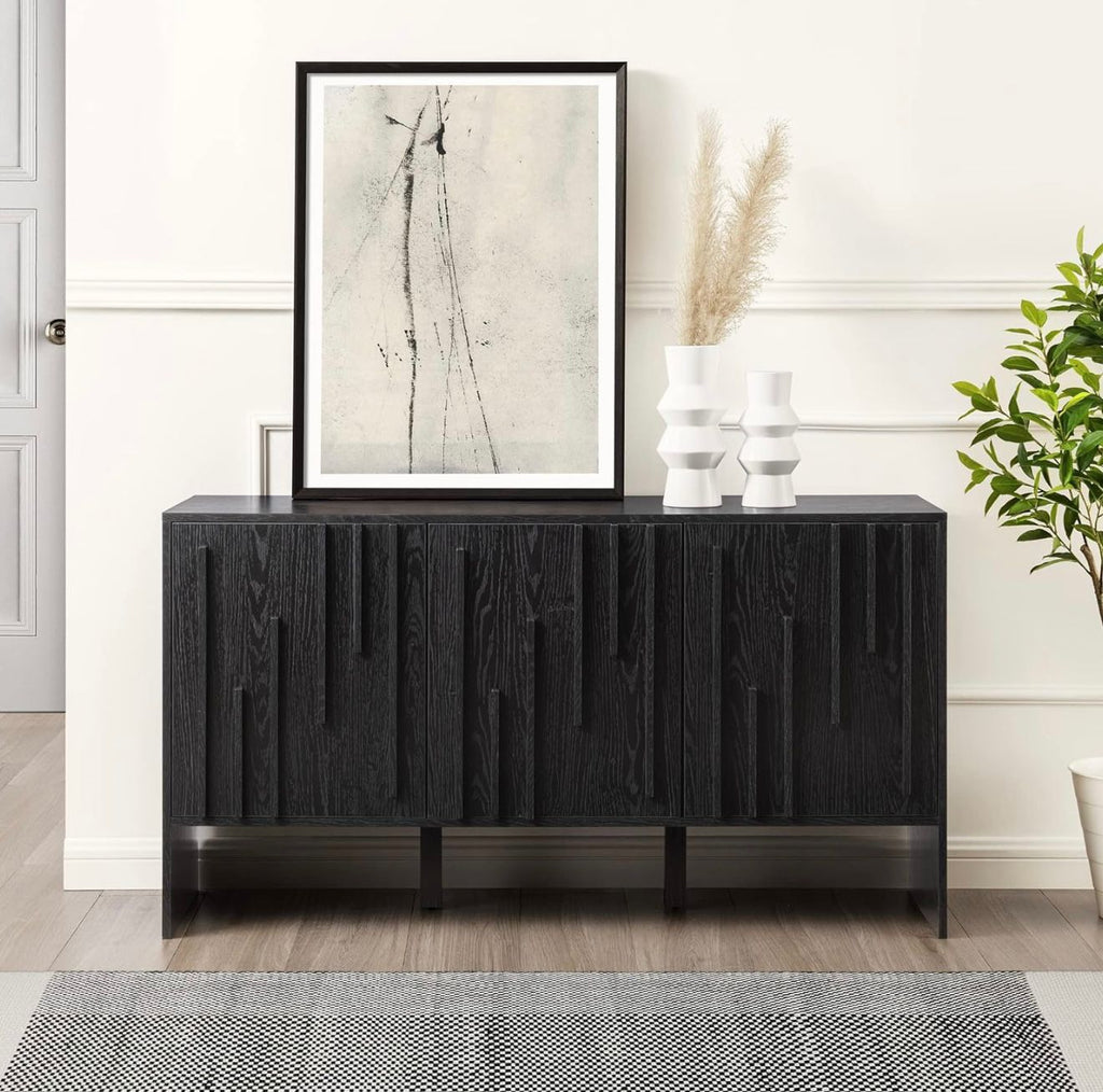 Silas Contemporary Wood Detailed-Door Sideboard / TV Stand
