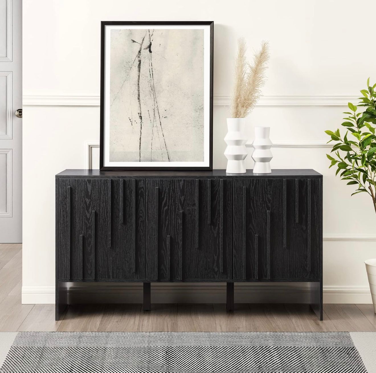 Silas Contemporary Wood Detailed-Door Sideboard / TV Stand