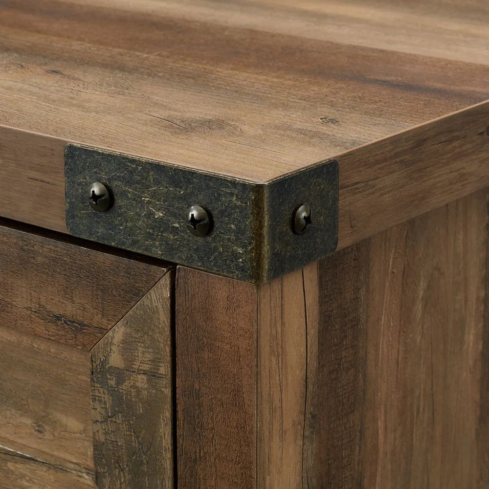 Barn Door Accent Cabinet - Rustic Oak