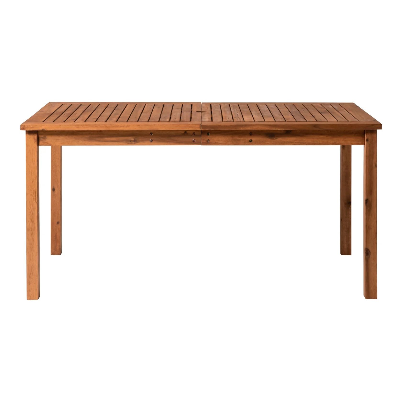 Contemporary Acacia Solid Wood Slat-Top Outdoor Dining Table - Brown